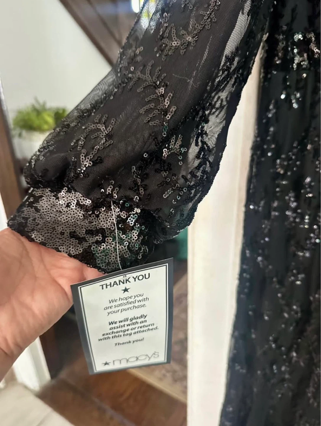 R&M Richards Woman Black Sequin Lace Gown Size 20W - photo 3