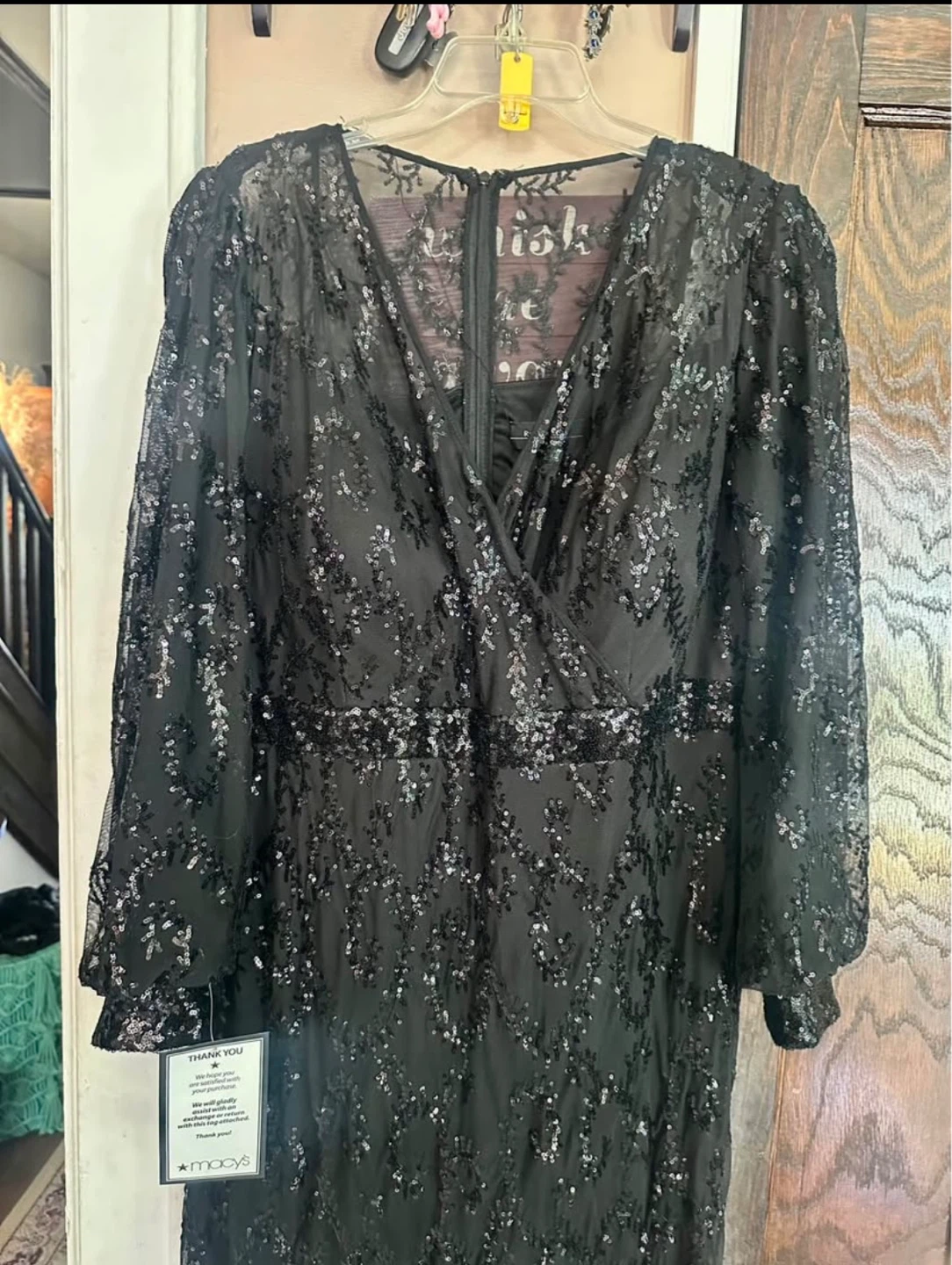 R&M Richards Woman Black Sequin Lace Gown Size 20W - photo 2