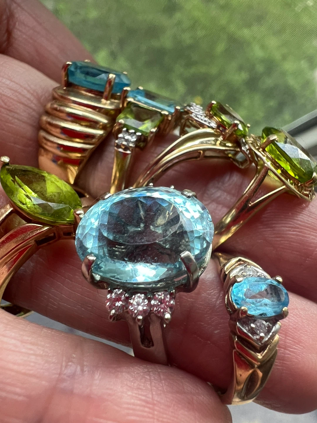 10k-14 k blue topaz and peridot rings - photo 5