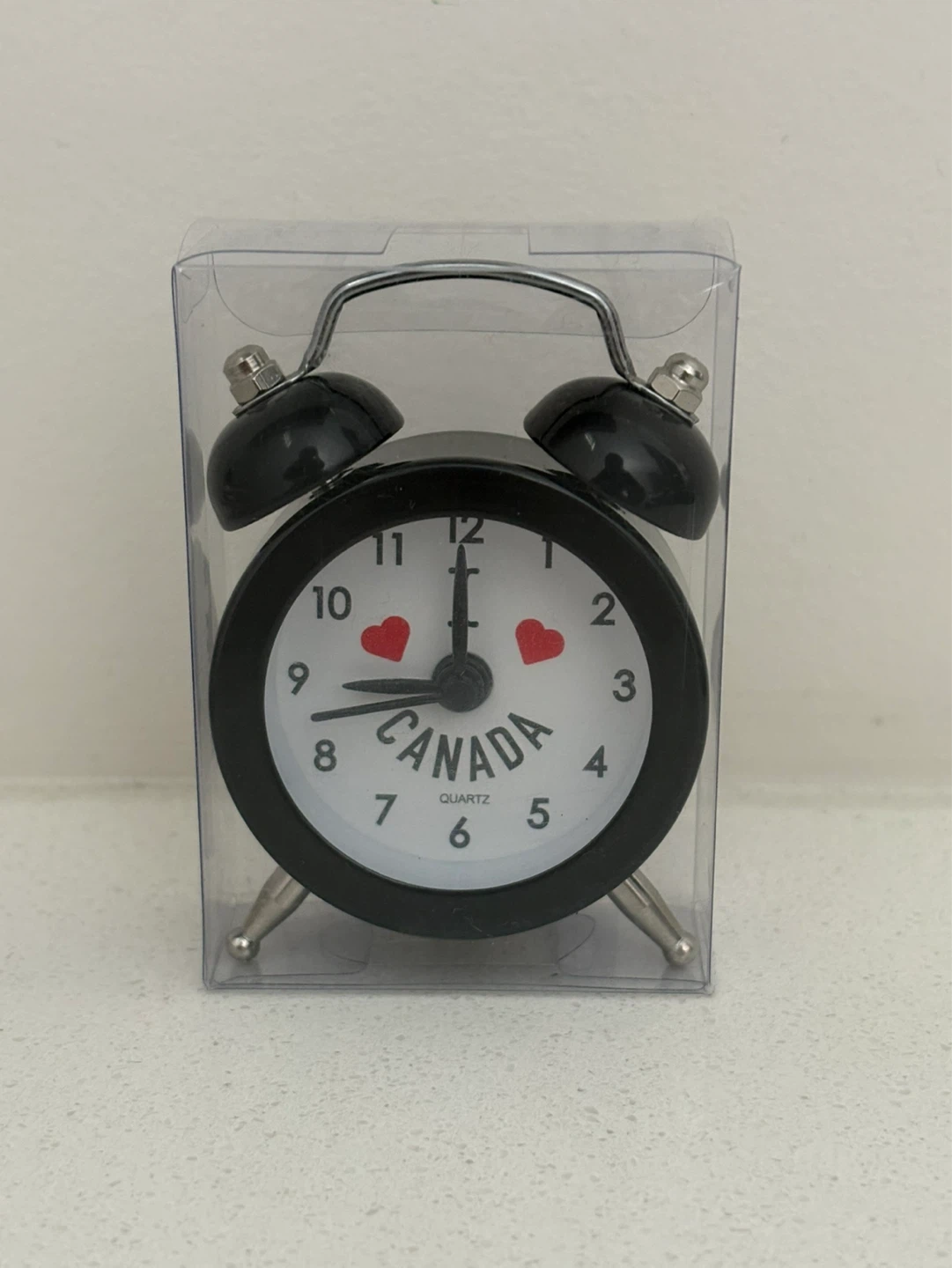 Black Quartz "Canada" Alarm Clock
