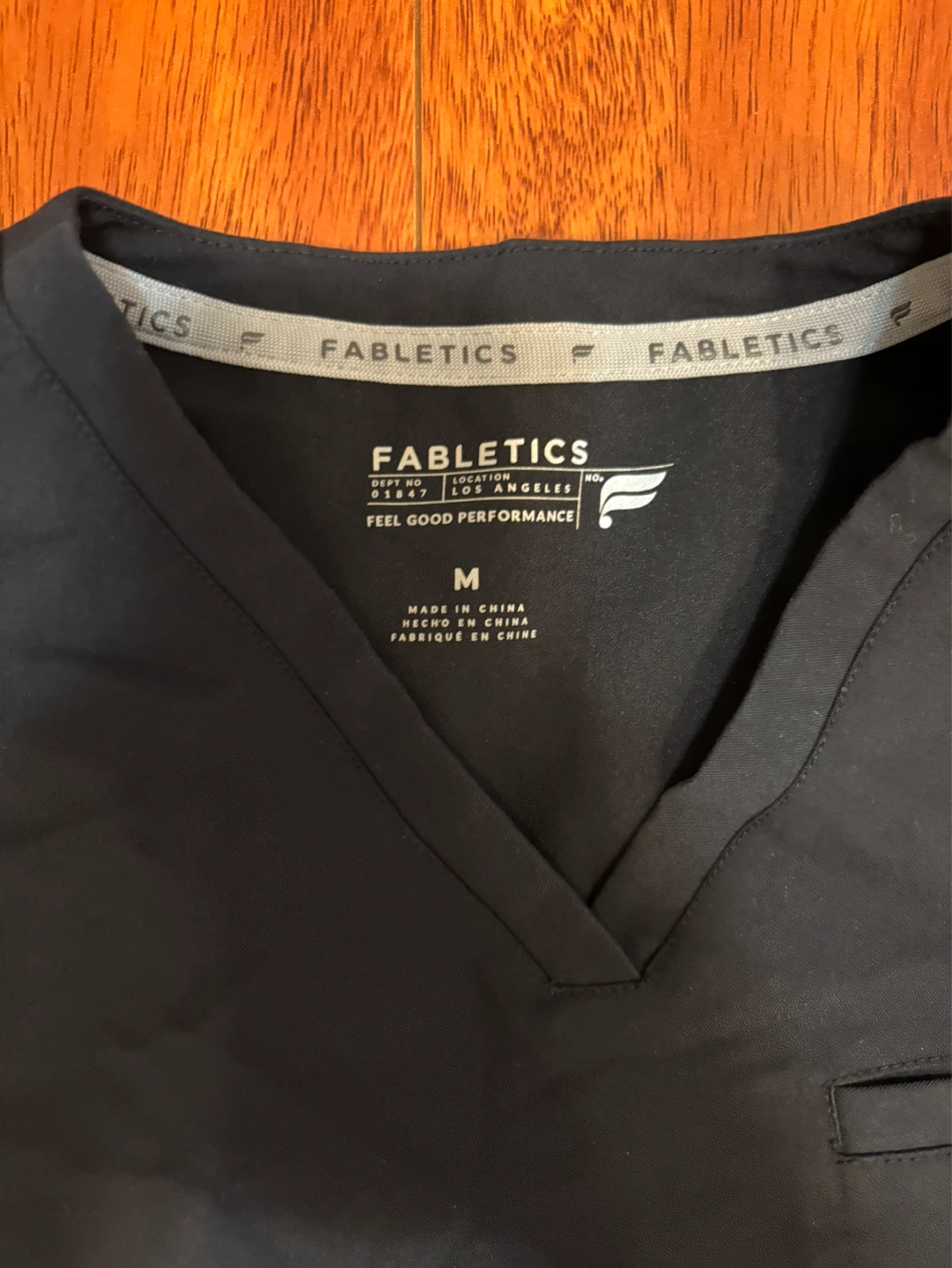 Fabletics Black Scrub Top and Pants Set