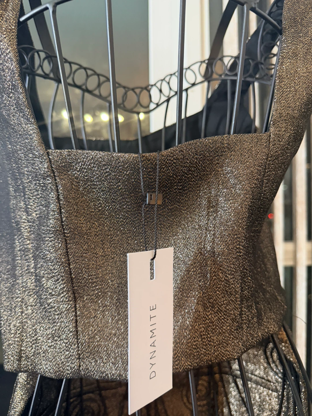 Dynamite Lurex Cropped Corset Top - Size M - photo 2