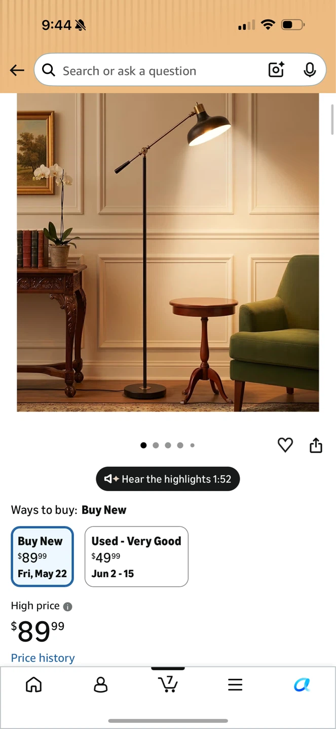 Adjustable Floor Lamp - Black