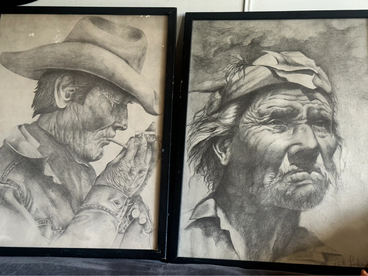 Pair of 1977 Rick Forbes Pencil drawing prints