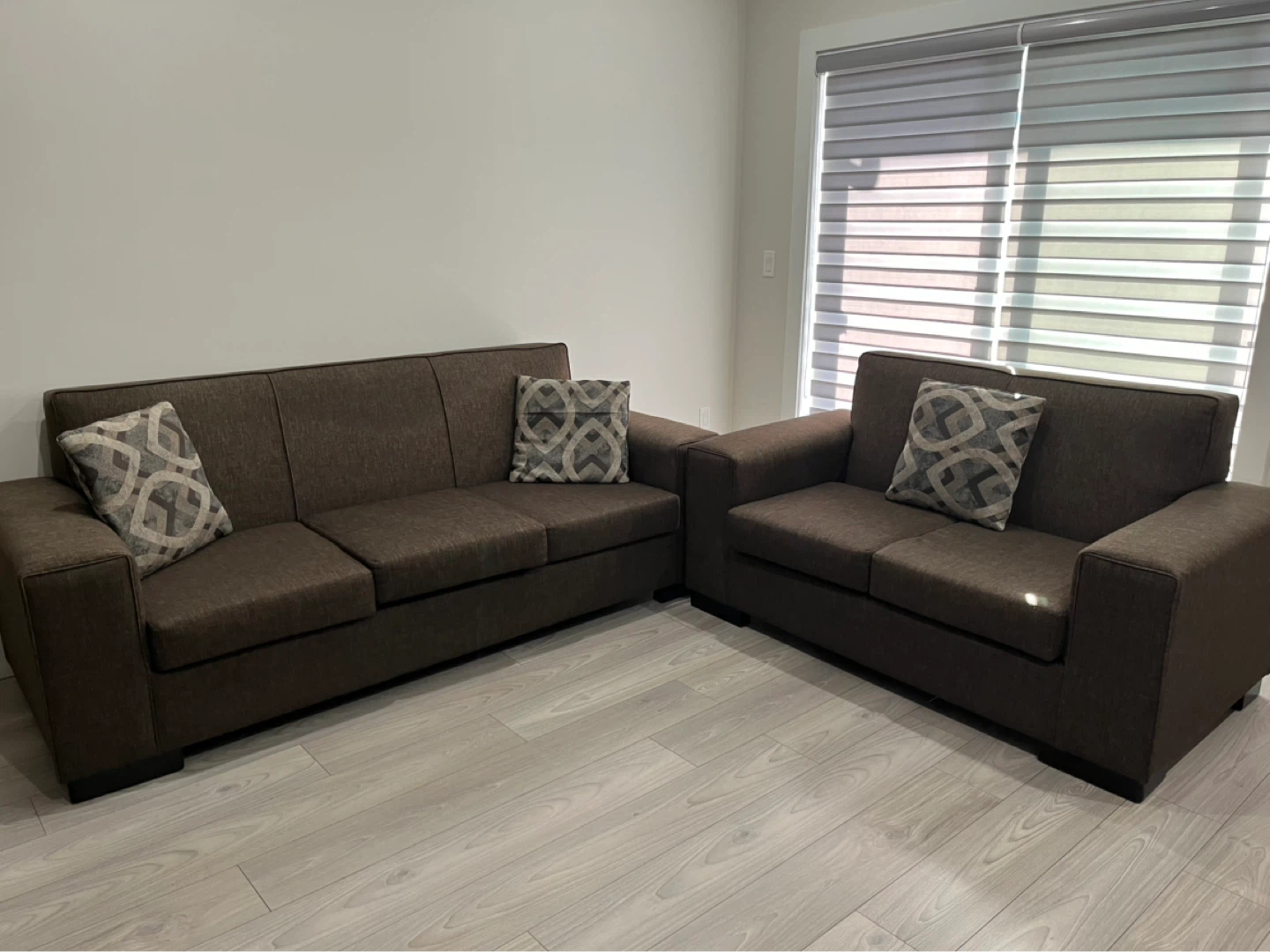 Brown Sofa and Loveseat Set