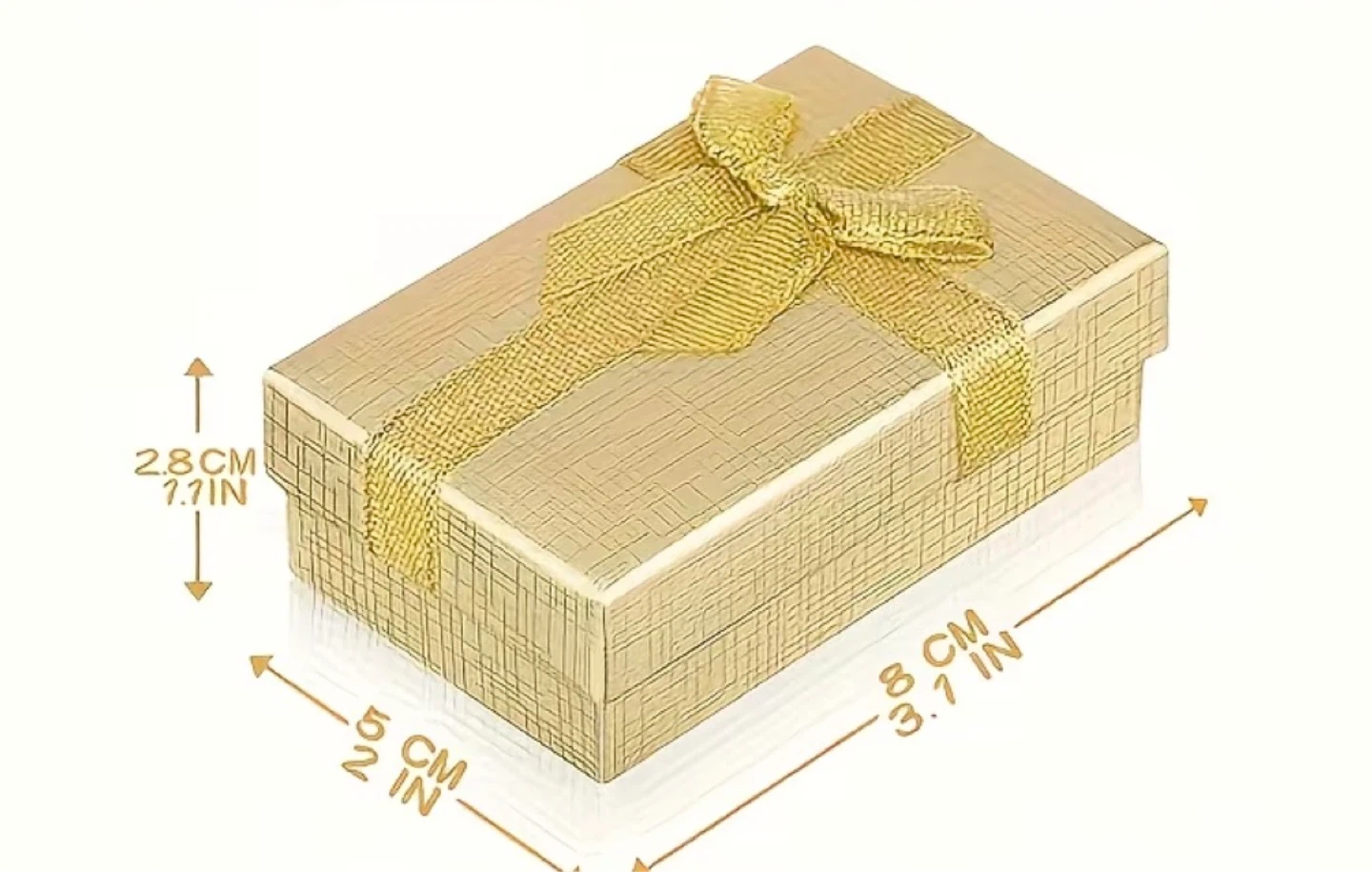 Gold Gift Box with Ribbon