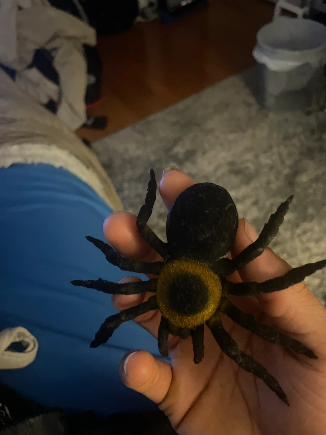 Black and Yellow Plush Spider Decoration