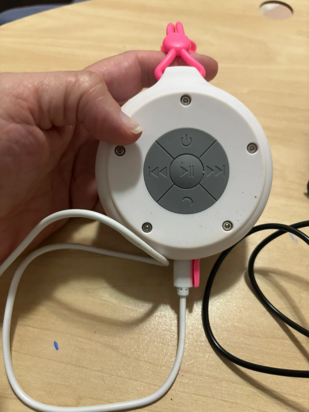 White & Black Portable Bluetooth Speakers with Charging Cables - photo 3