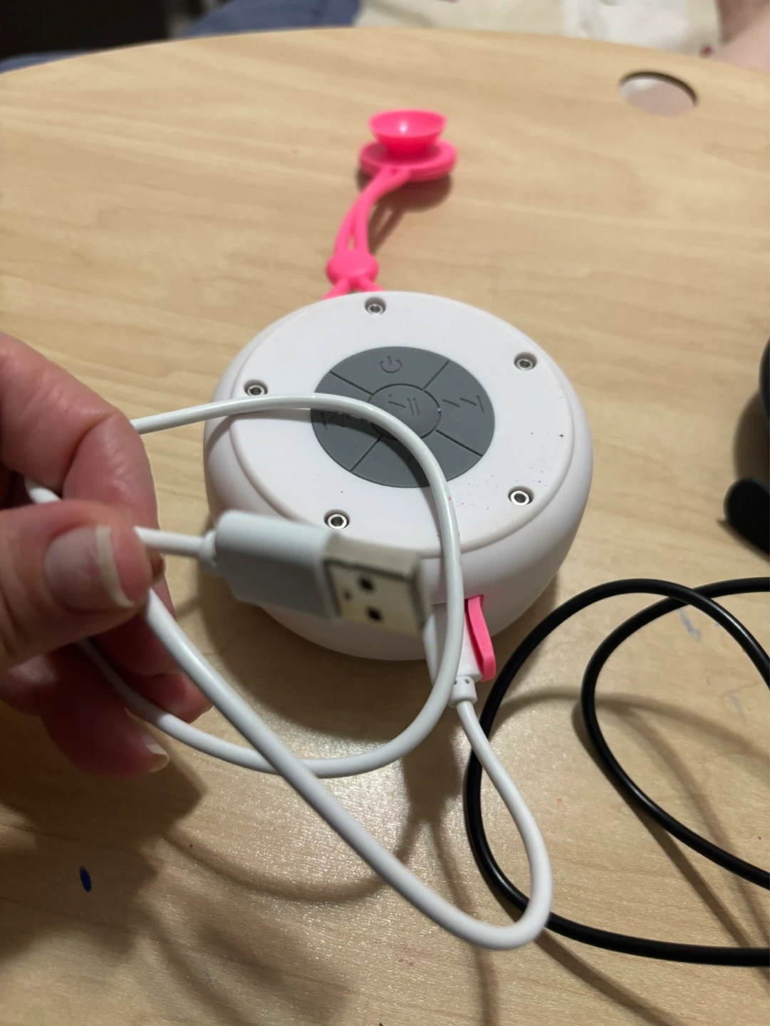 White & Black Portable Bluetooth Speakers with Charging Cables - photo 4