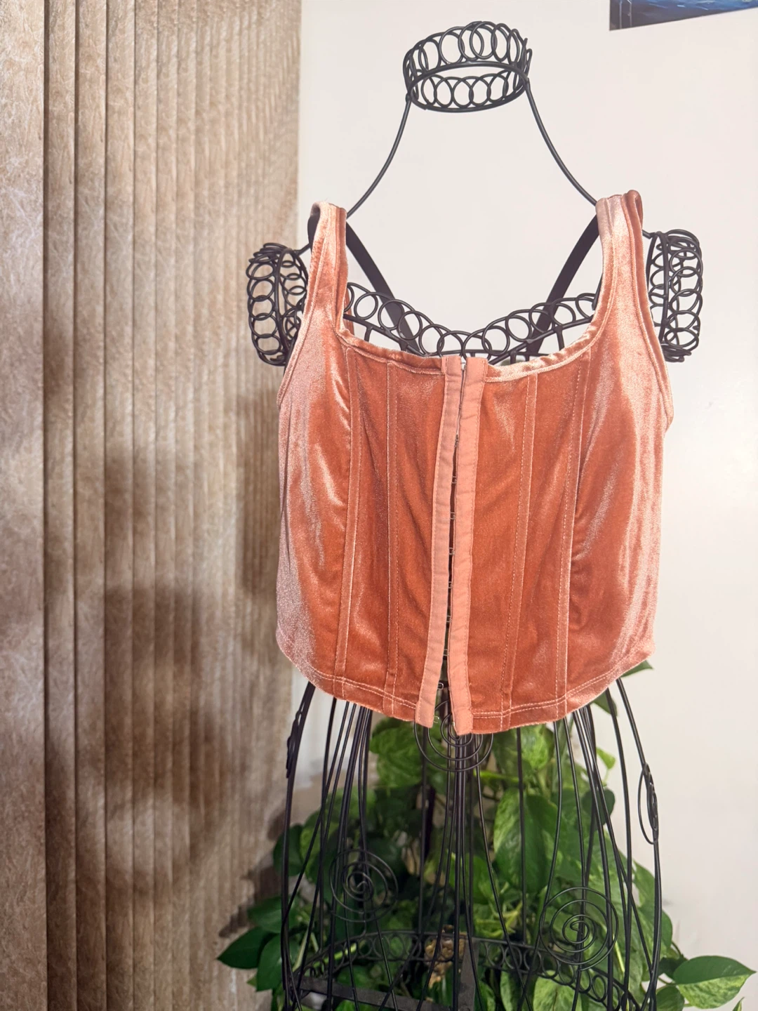 Velvet Corset Top - Rose Pink