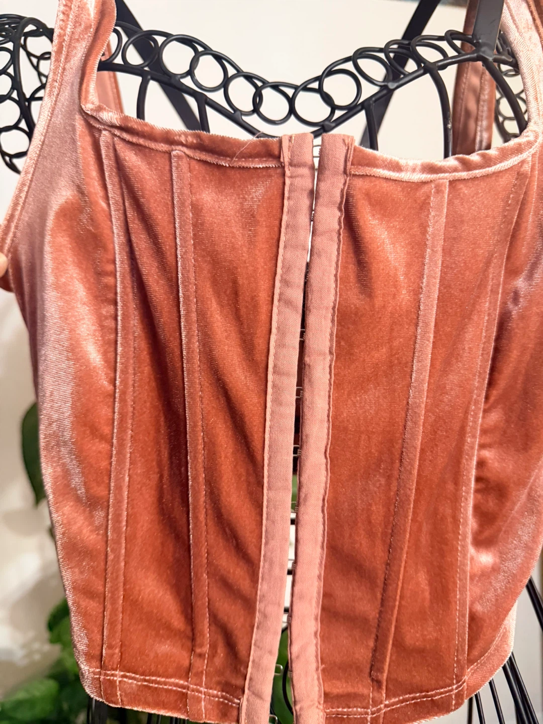 Velvet Corset Top - Rose Pink - photo 3