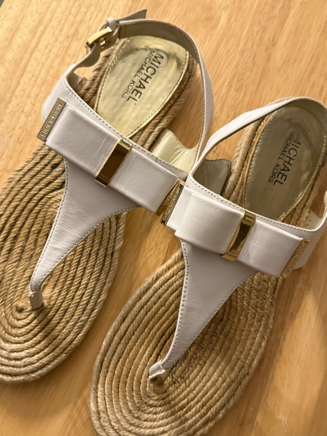 White Leather Bow Espadrille Sandals - photo 5