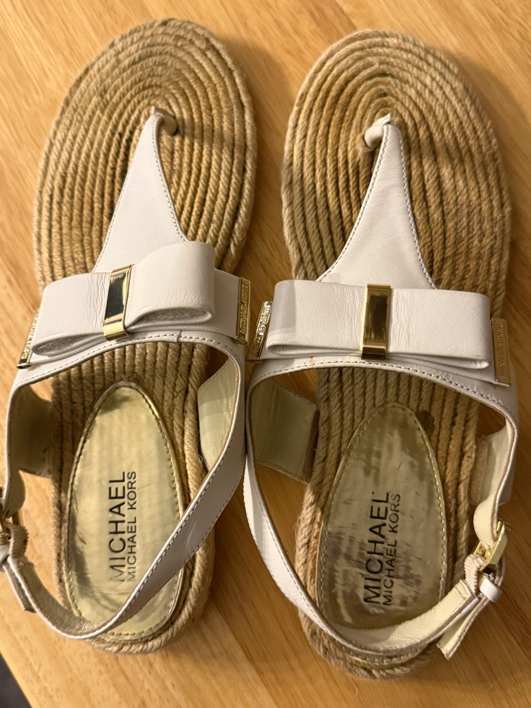 White Leather Bow Espadrille Sandals - photo 4