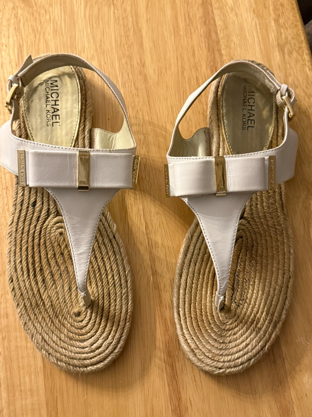 White Leather Bow Espadrille Sandals - photo 2