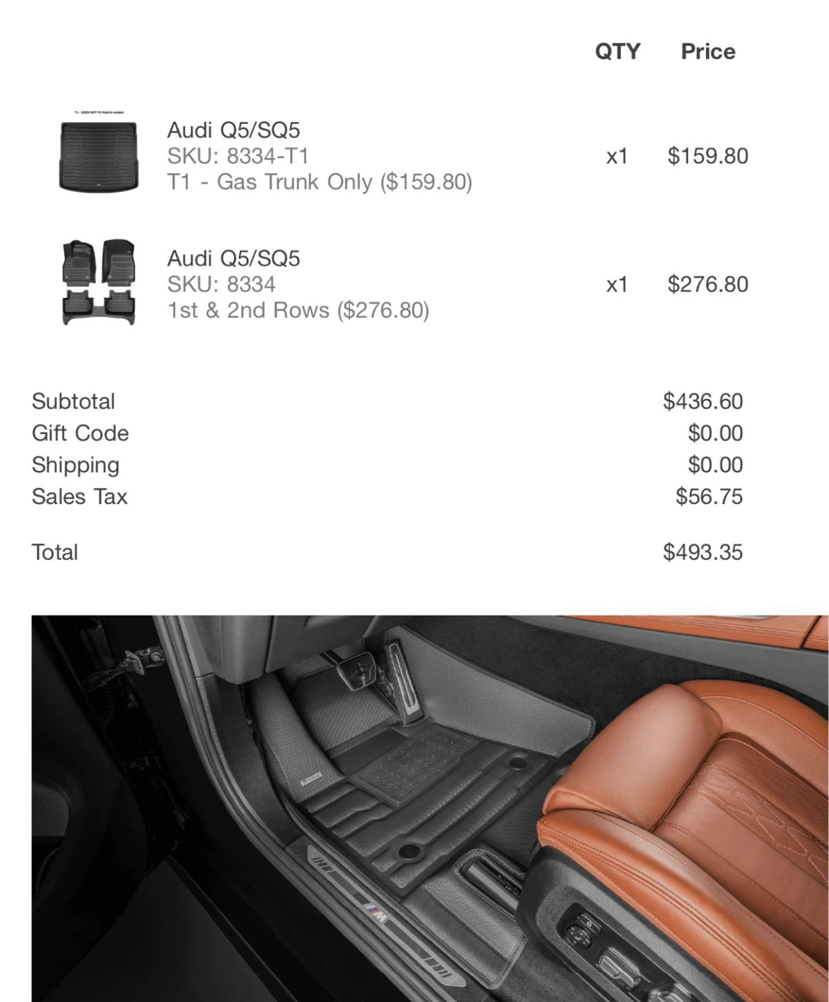 Tuxmat WeatherTech Floor Liners for Audi Q5/SQ5 - photo 5