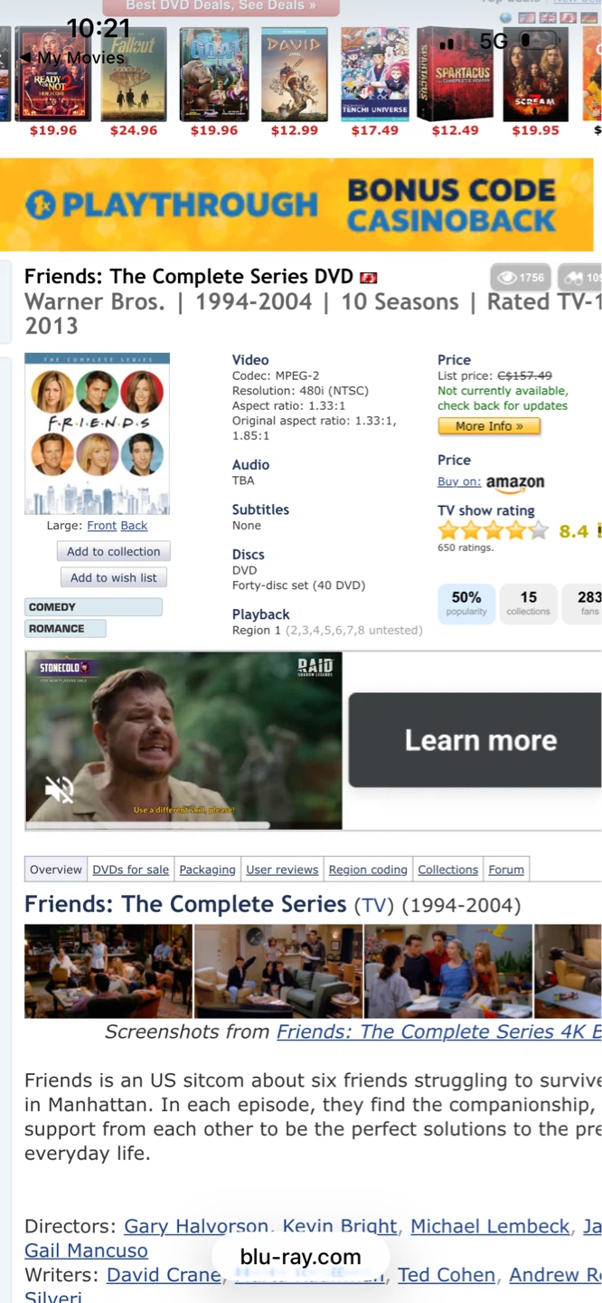 Friends: The Complete Series DVD Box Set - photo 4
