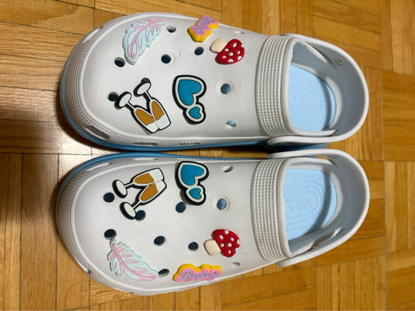 KOLA Clog Shoes White Blue Size 7/38
