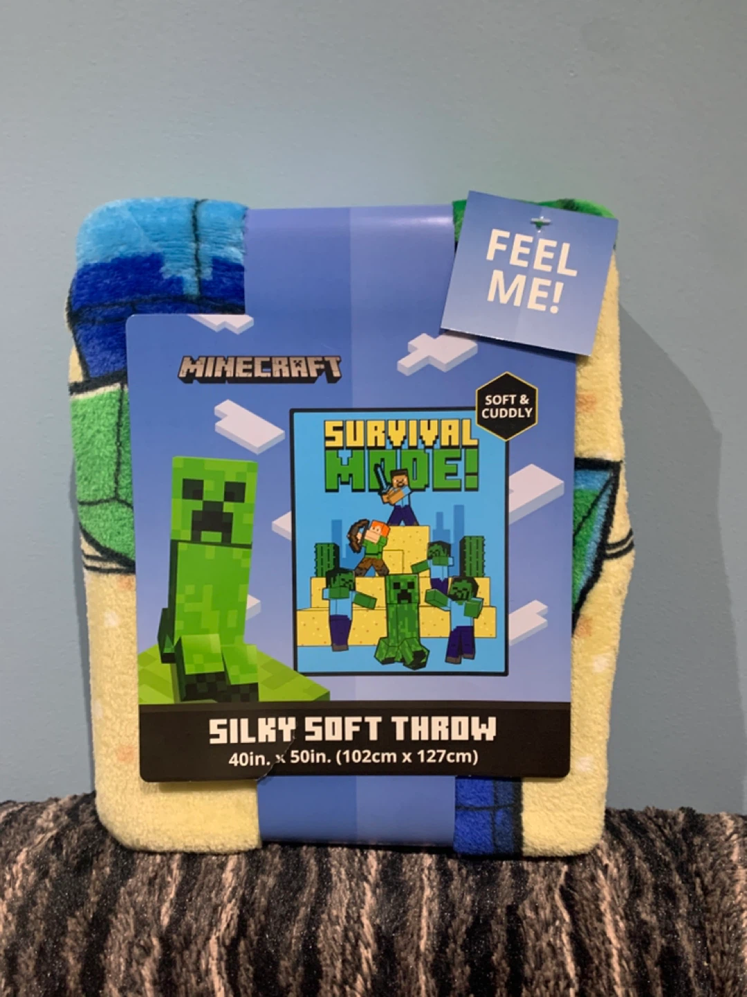 Minecraft Survival Mode Silky Soft Throw Blanket 40" x 50"