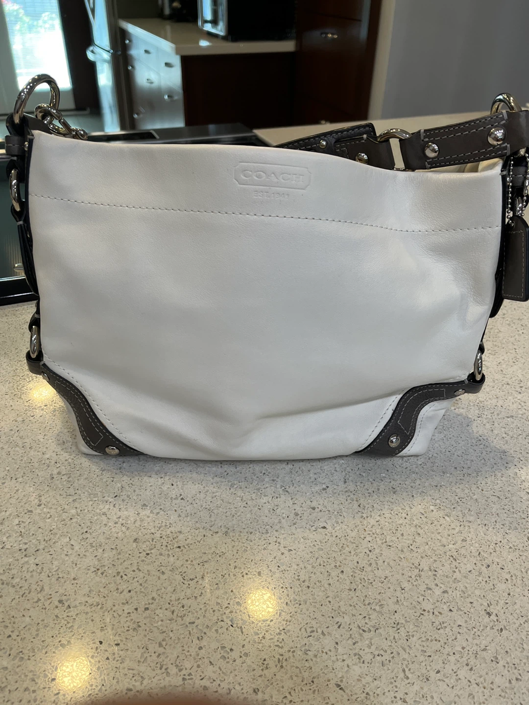 Coach White Leather Shoulder Bag