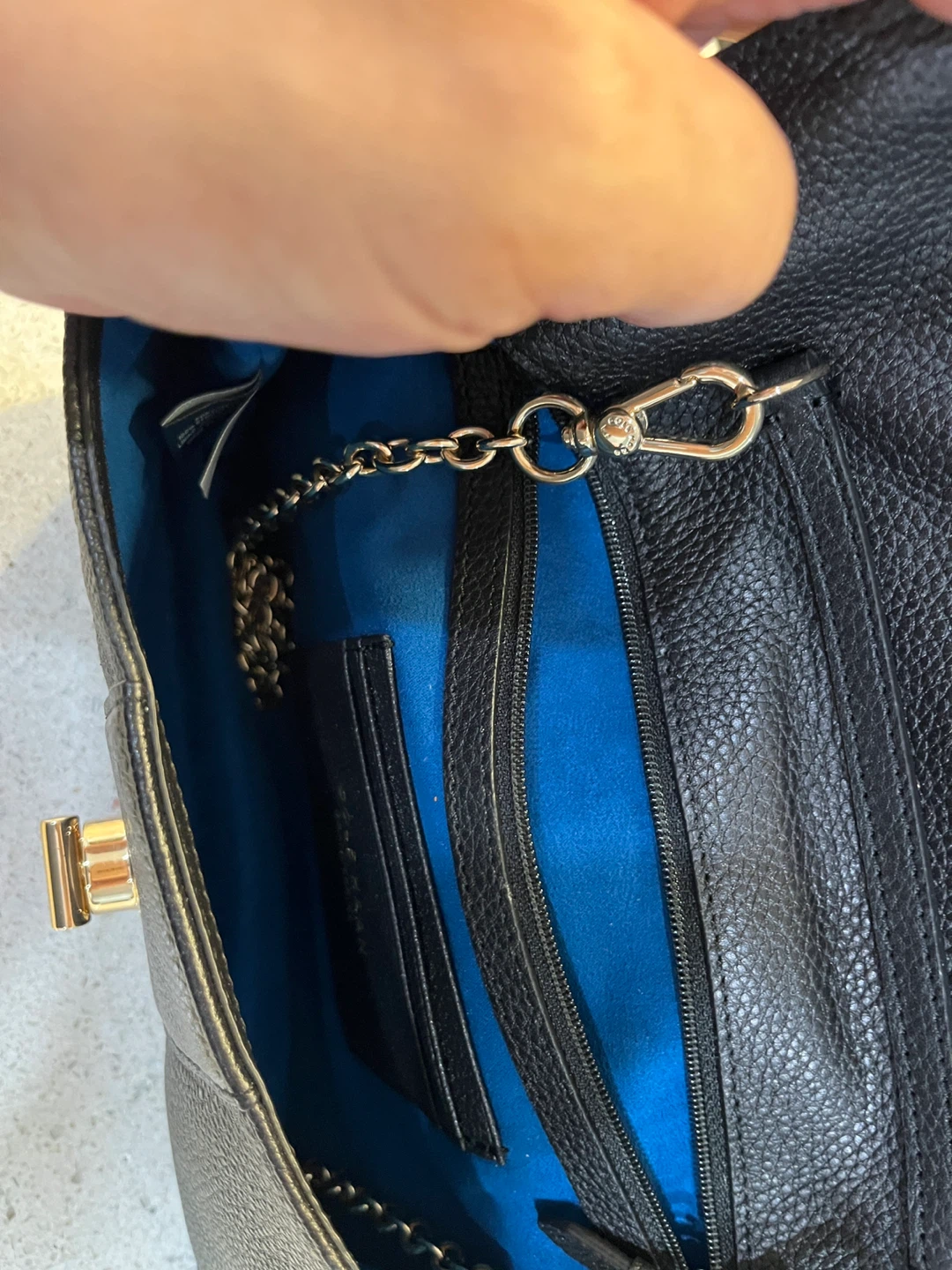 Cole Haan Black Leather Bow Clutch with Chain - photo 2