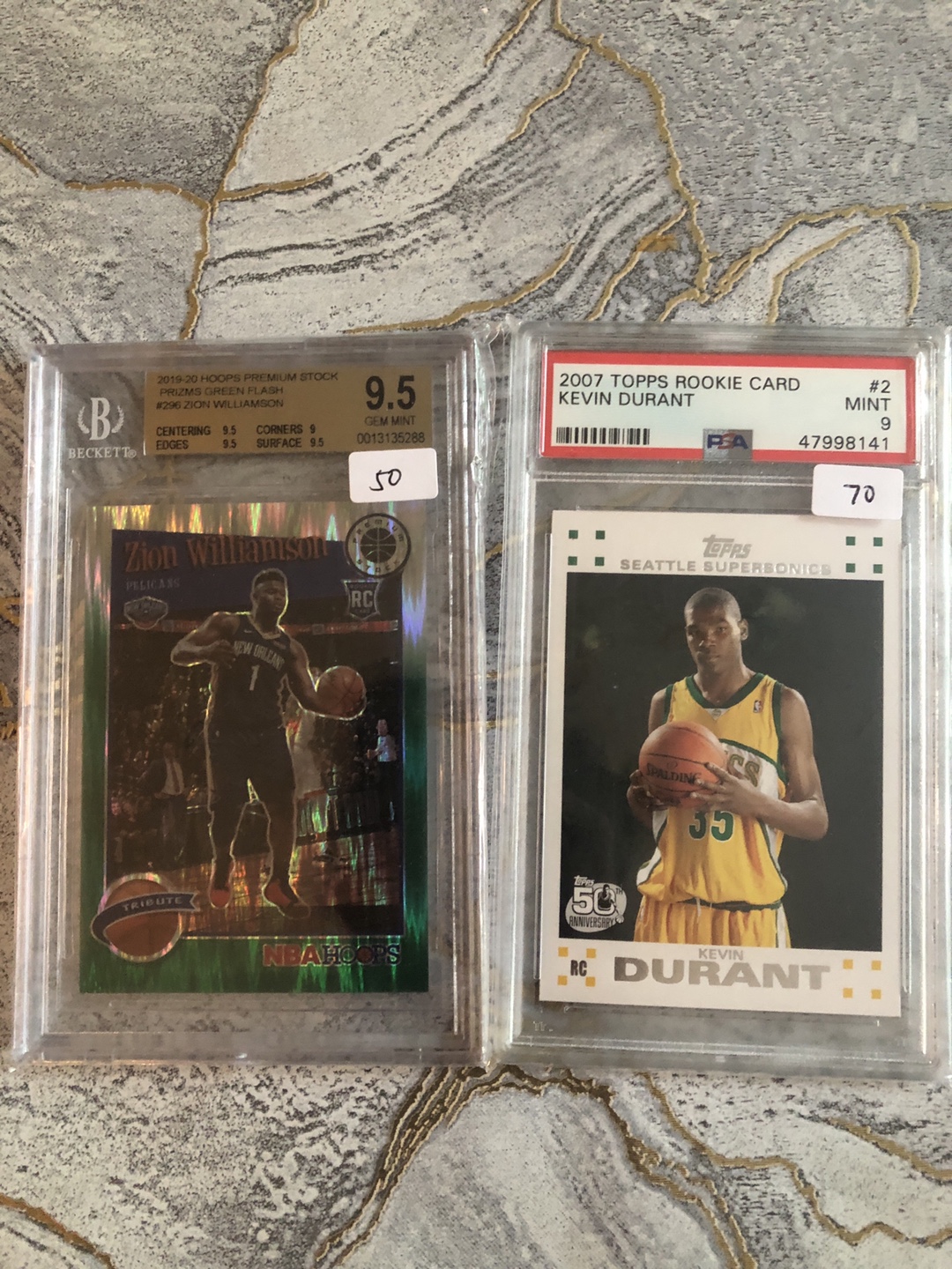 Graded Basketball Cards Lot (Kevin Durant, Zion Williamson)