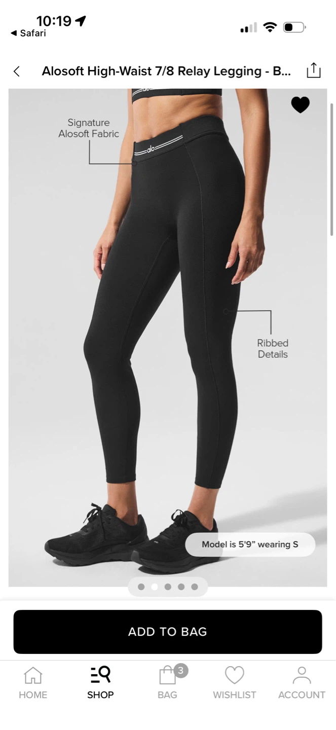 Alo High-Waist 7/8 Relay Leggings Black - photo 2