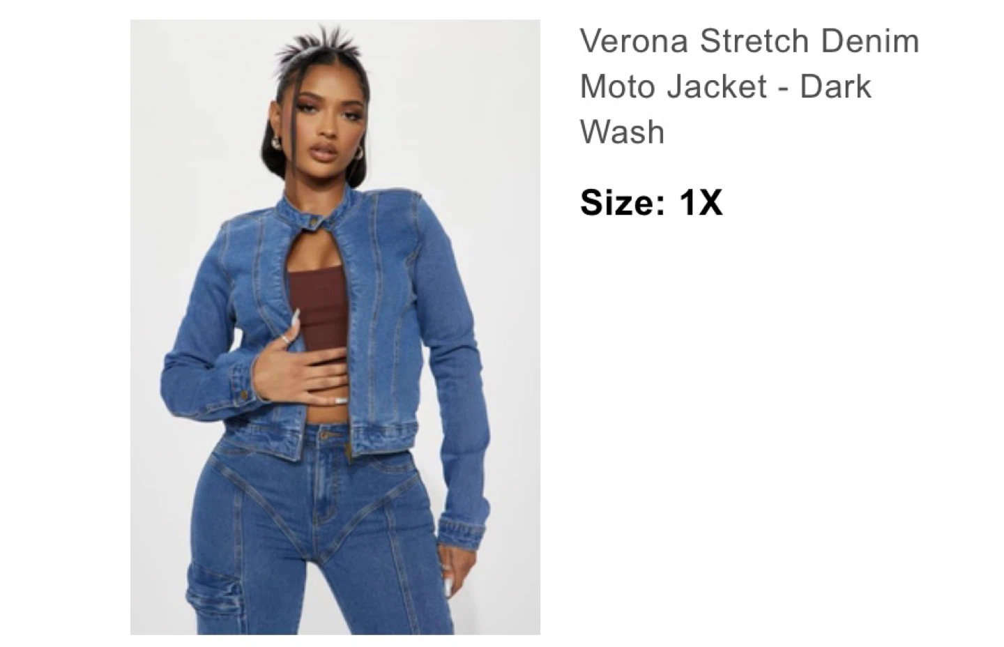 Fashion Nova moto style denim jacket 1X - photo 4
