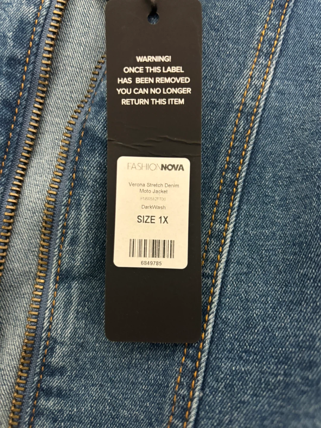 Fashion Nova moto style denim jacket 1X - photo 2