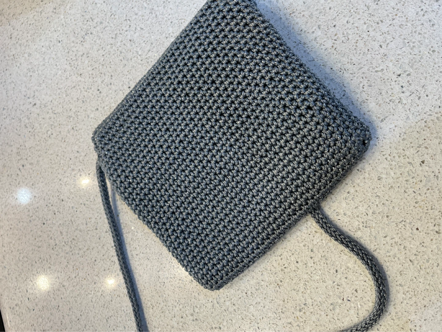 Grey Crocheted Shoulder Bag, SAKS brand - photo 2