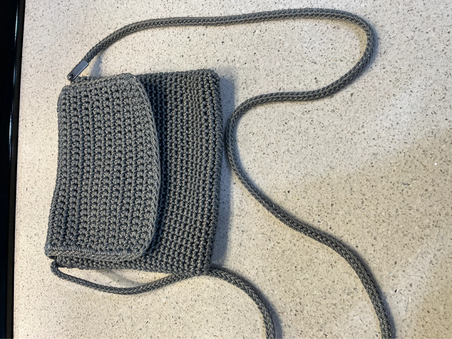 Grey Crocheted Shoulder Bag, SAKS brand - photo 3