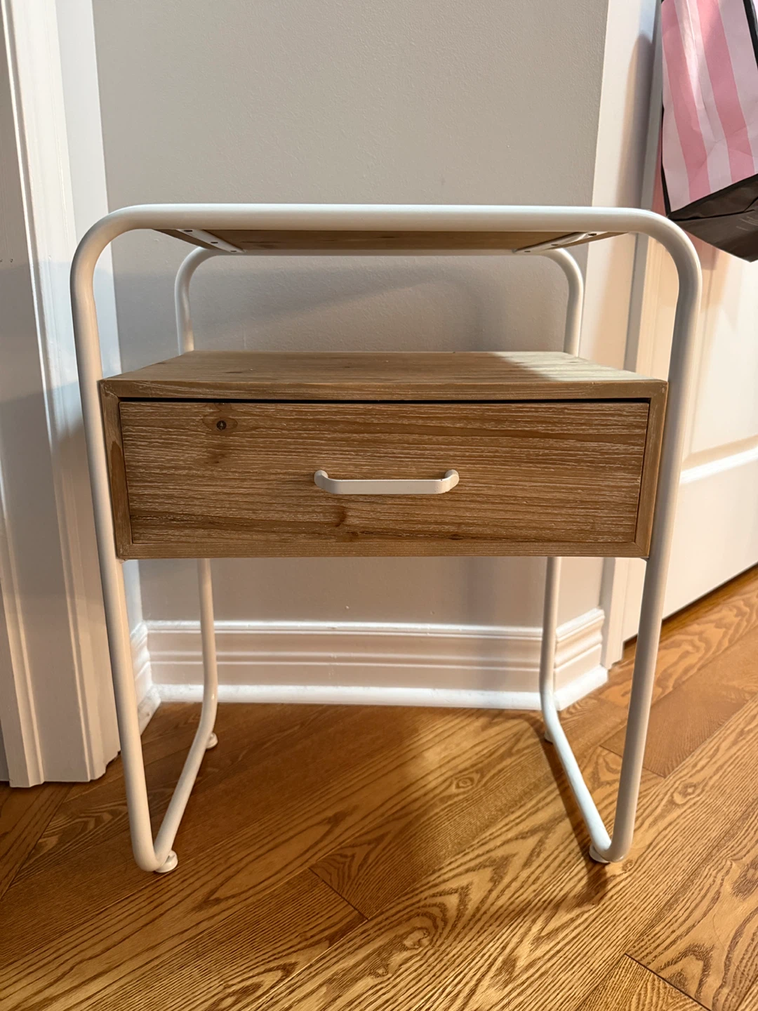 Wooden Top 1-Drawer Nightstand Table