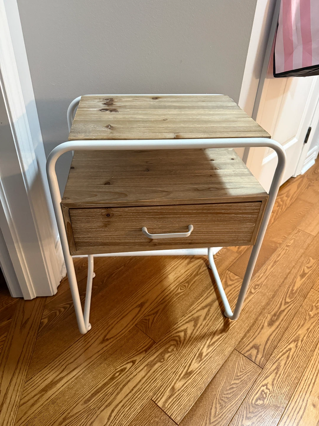Wooden Top 1-Drawer Nightstand Table - photo 2