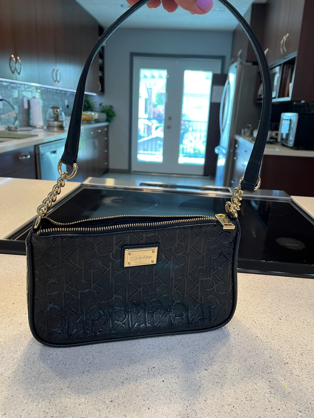 Calvin Klein Black Embossed Monogram Shoulder Bag - photo 4