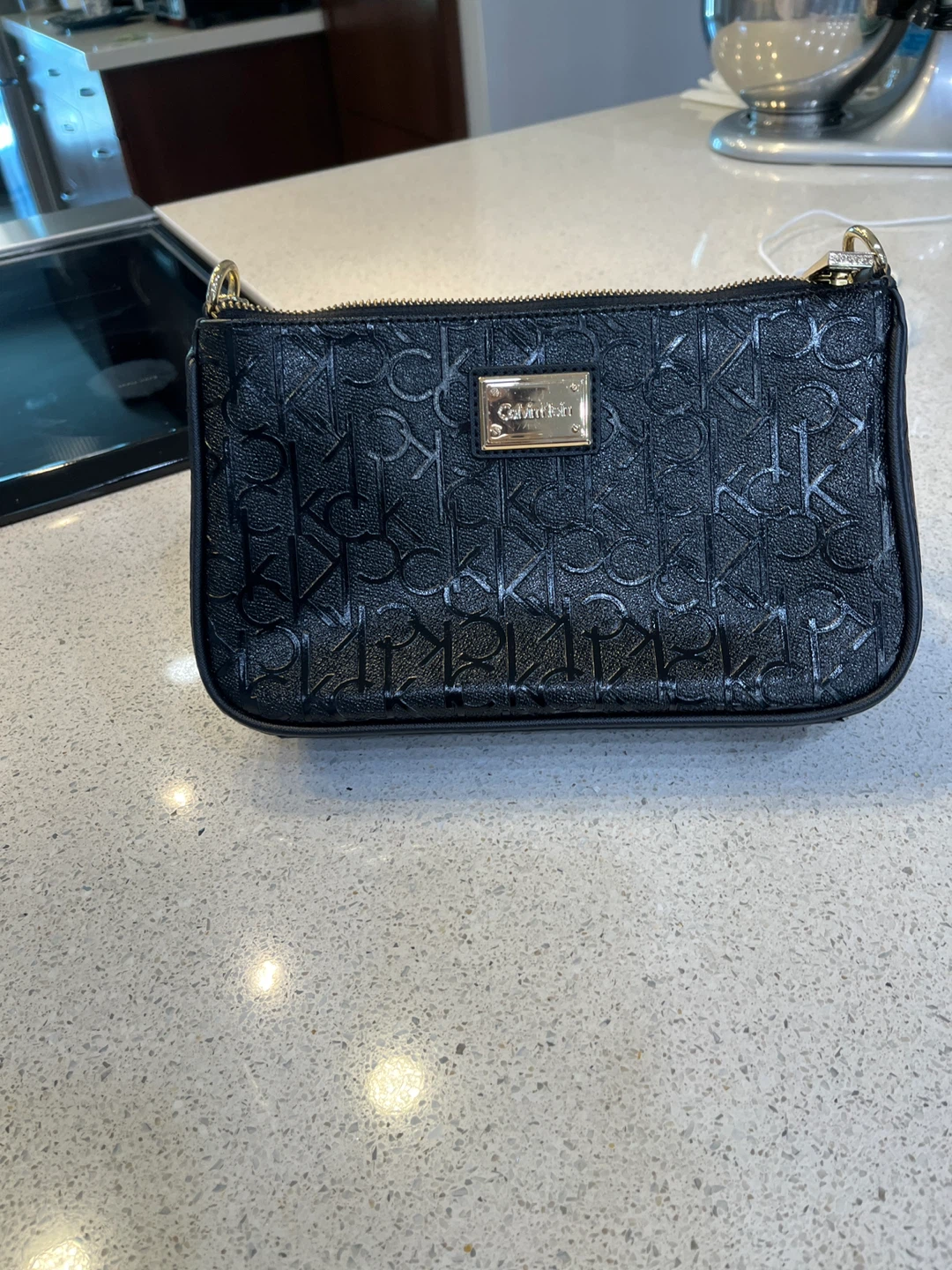 Calvin Klein Black Embossed Monogram Shoulder Bag - photo 3