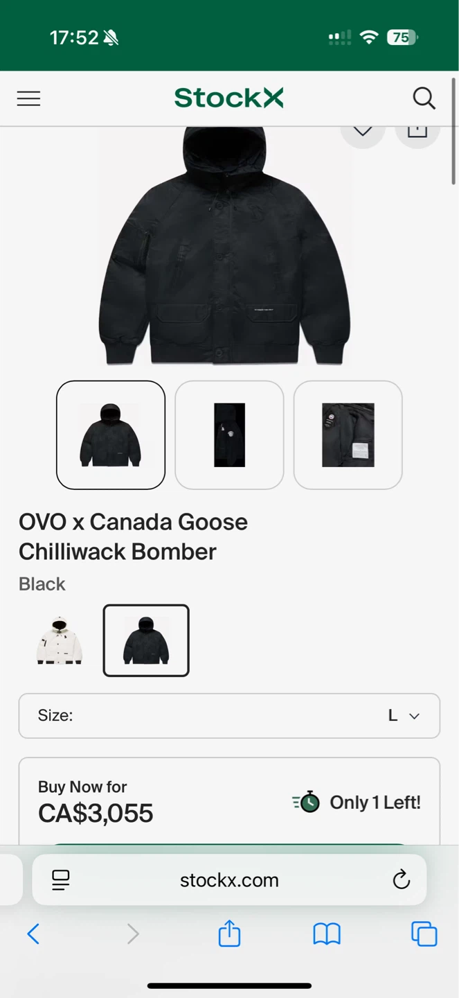 Canada Goose x OVO Chilliwack Bomber Jacket Black large - photo 2