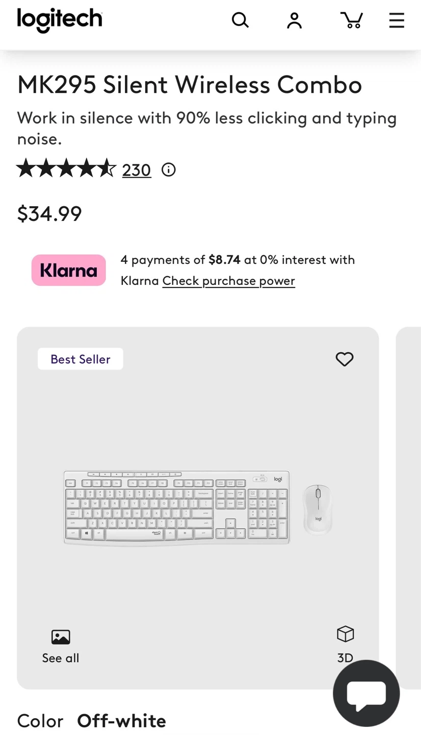 Logitech MK295 Silent Wireless Keyboard and Mouse