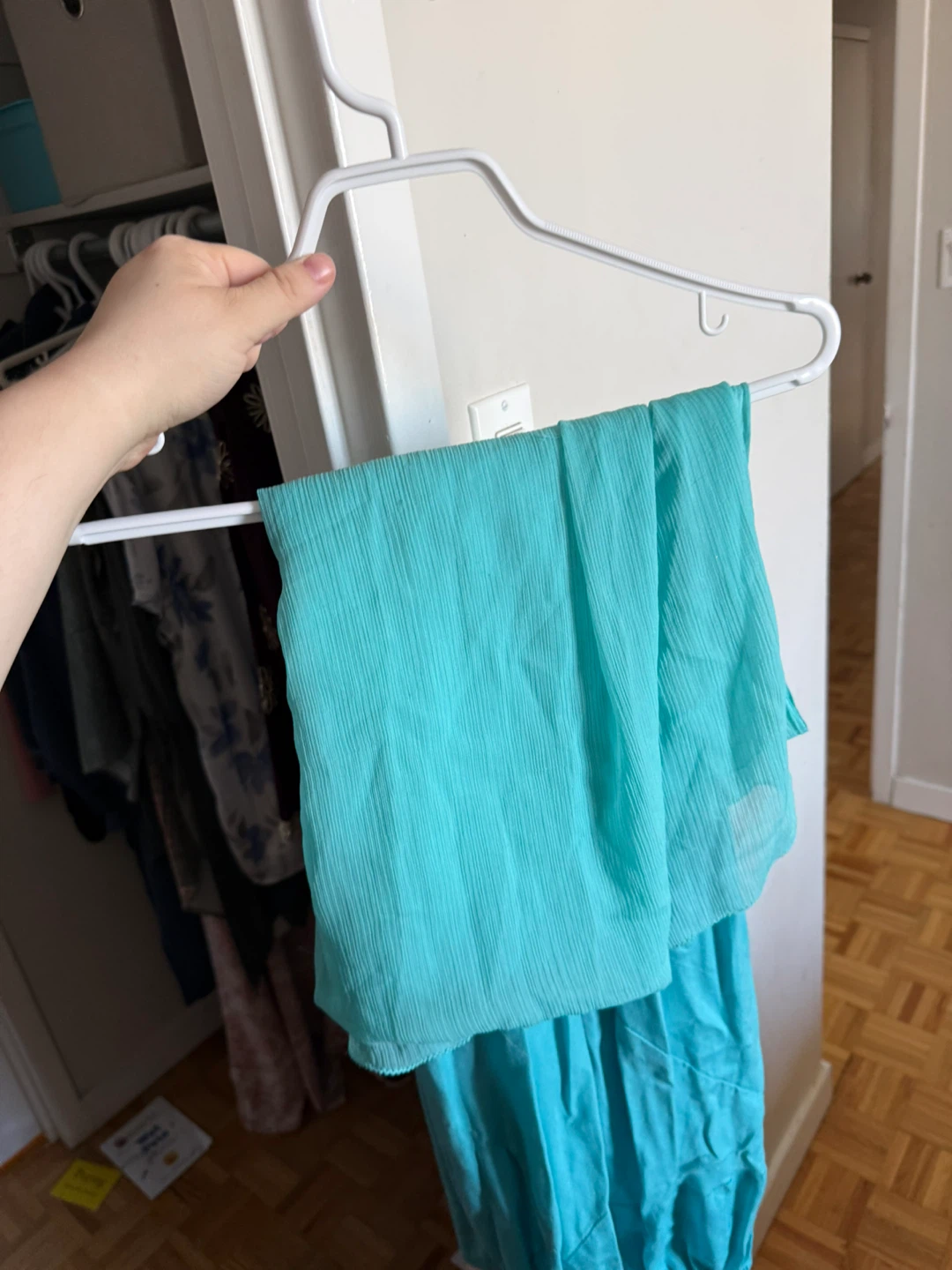 Turquoise Lace Dress with Pants - photo 2