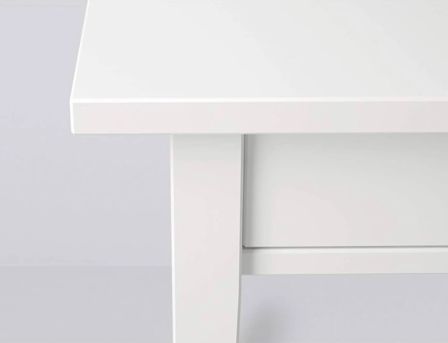 White Nightstand with Drawer and Shelf - photo 3