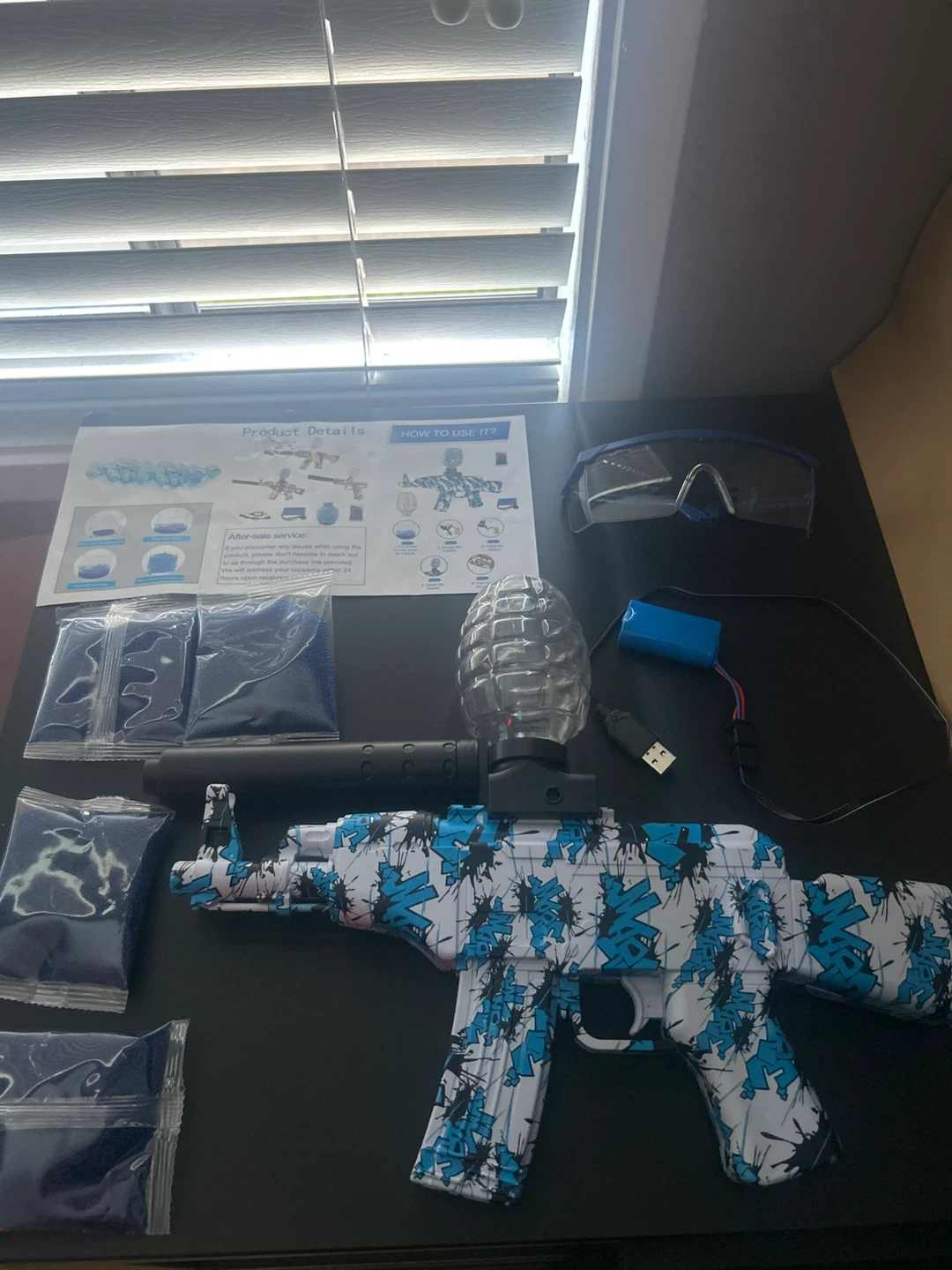 Gel Blaster Toy Gun with Goggles and Gel Balls