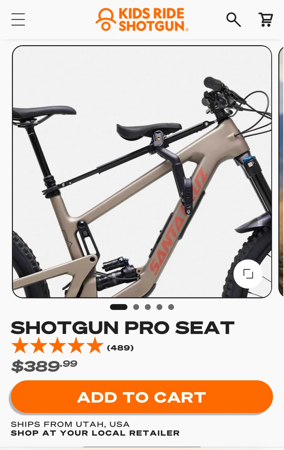 Kids Ride Shotgun - Child Bike Seat - Front Mounted - photo 3