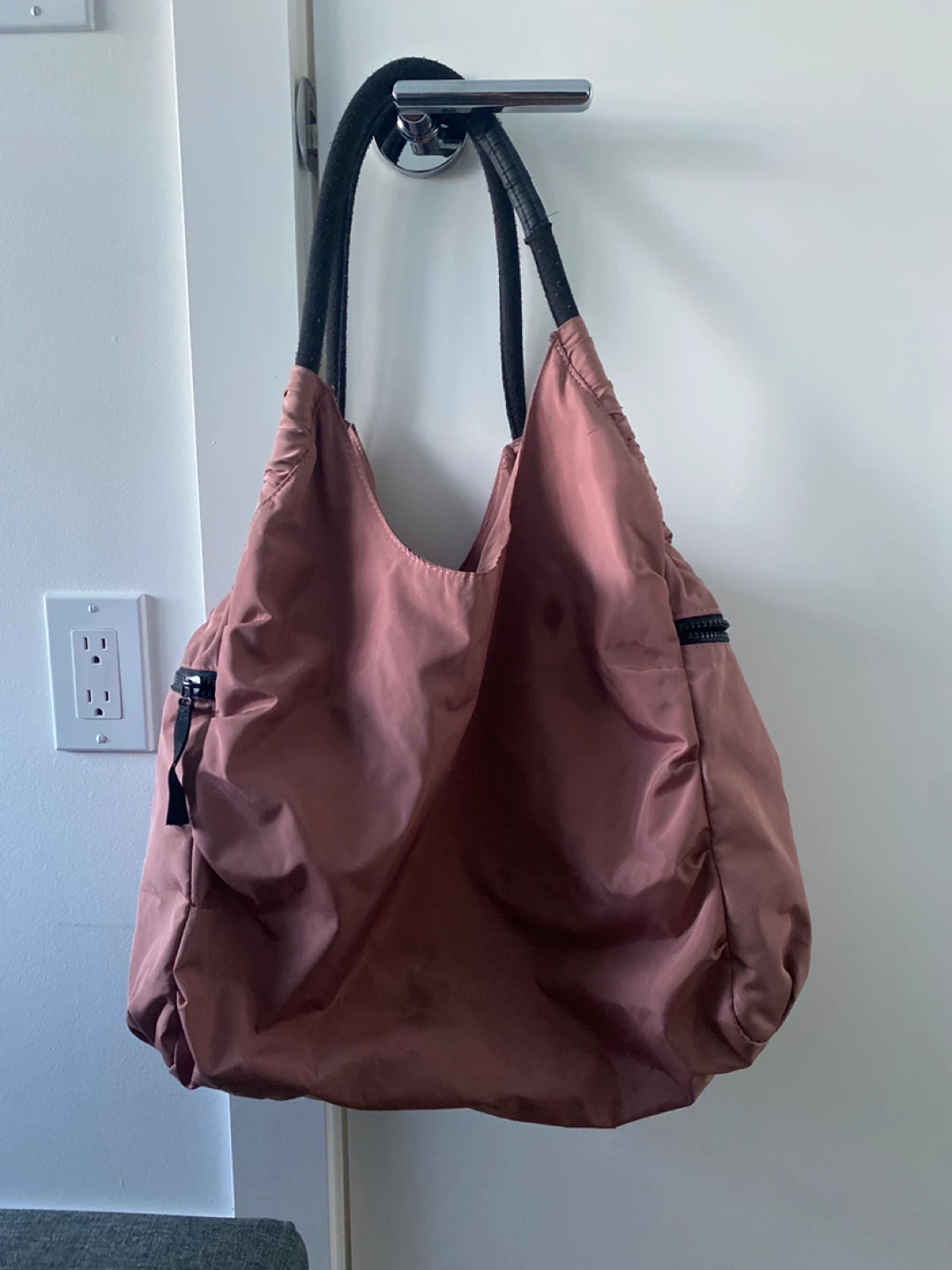 Indigo Rose Pink Nylon Hobo Bag