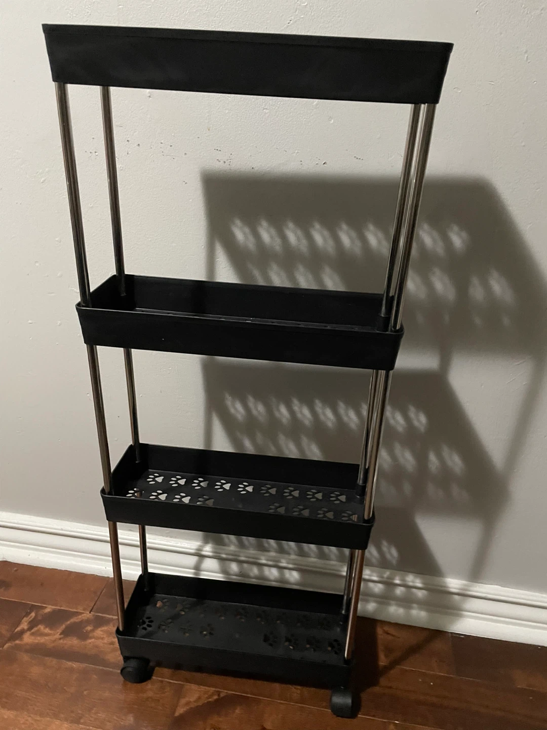 3-Tier Rolling Storage Cart with Paw Print Design - photo 3