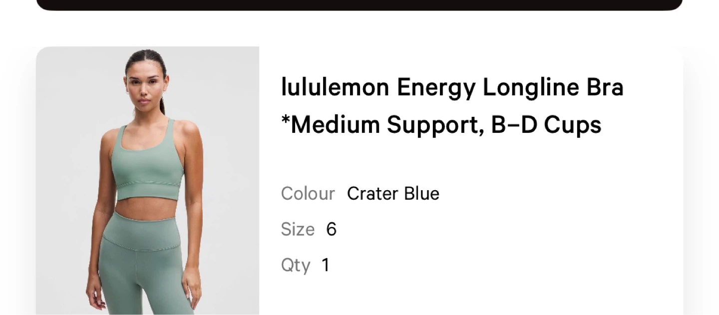 Lululemon Energy Longline Bra - Crater Blue - Size 6 - photo 3