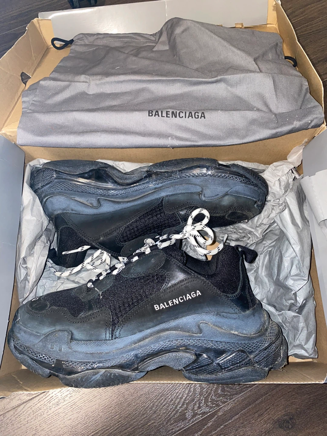 Balenciaga Triple S Sneakers Black Size 42