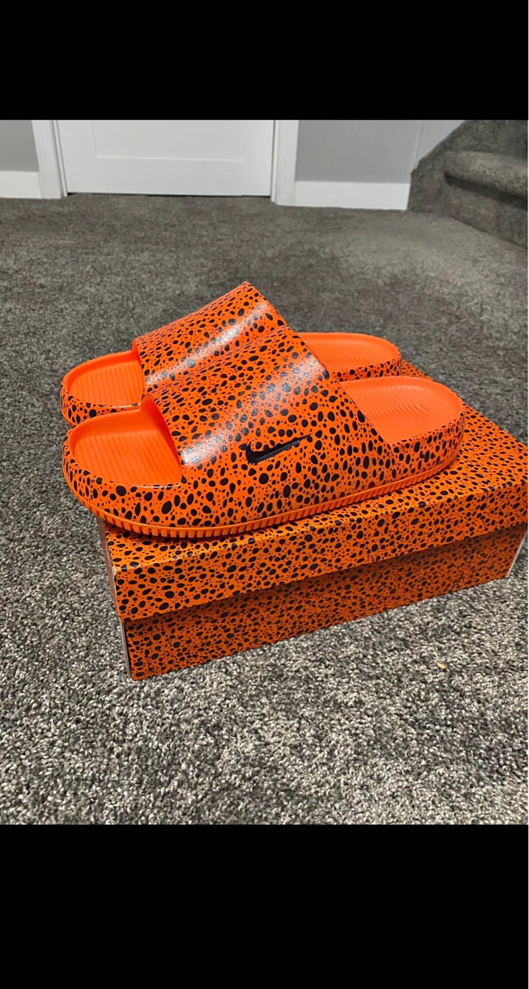 Nike Orange Black Spot Slides Size 11M/12W - photo 2