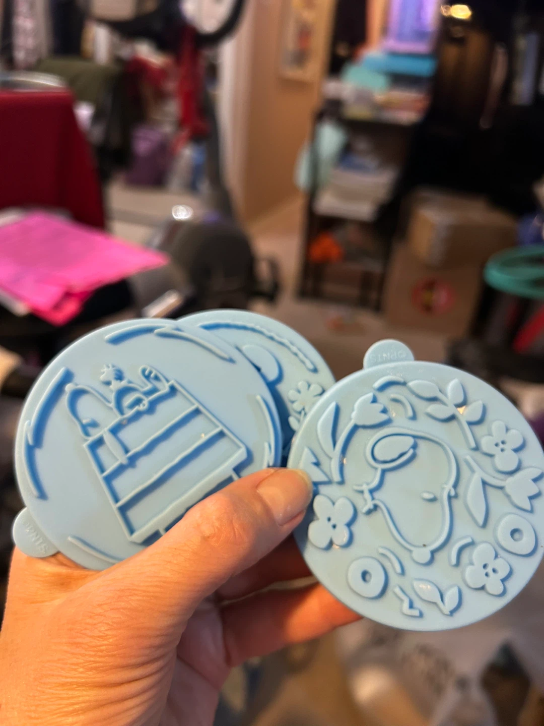 M&M's Tin Canister with 4 peanuts cookie stamps