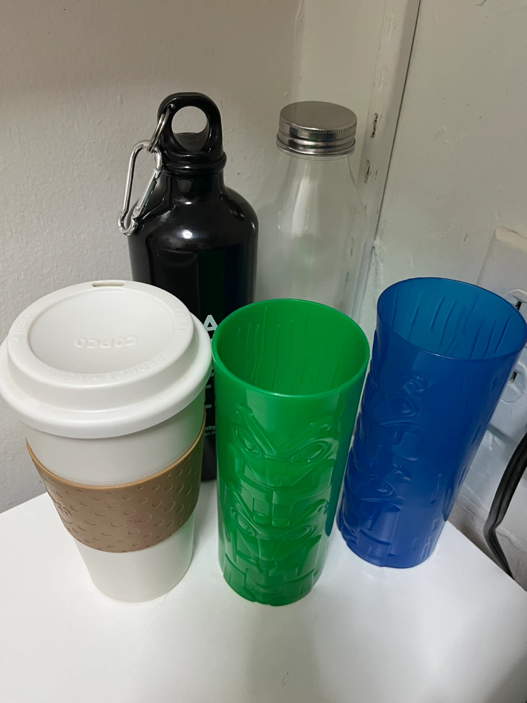 Reusable Drinkware Set: Tumbler, Water Bottle, and Cups