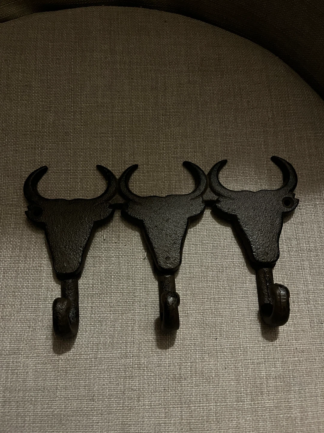 Black Cast Iron Bull Head Wall Hooks