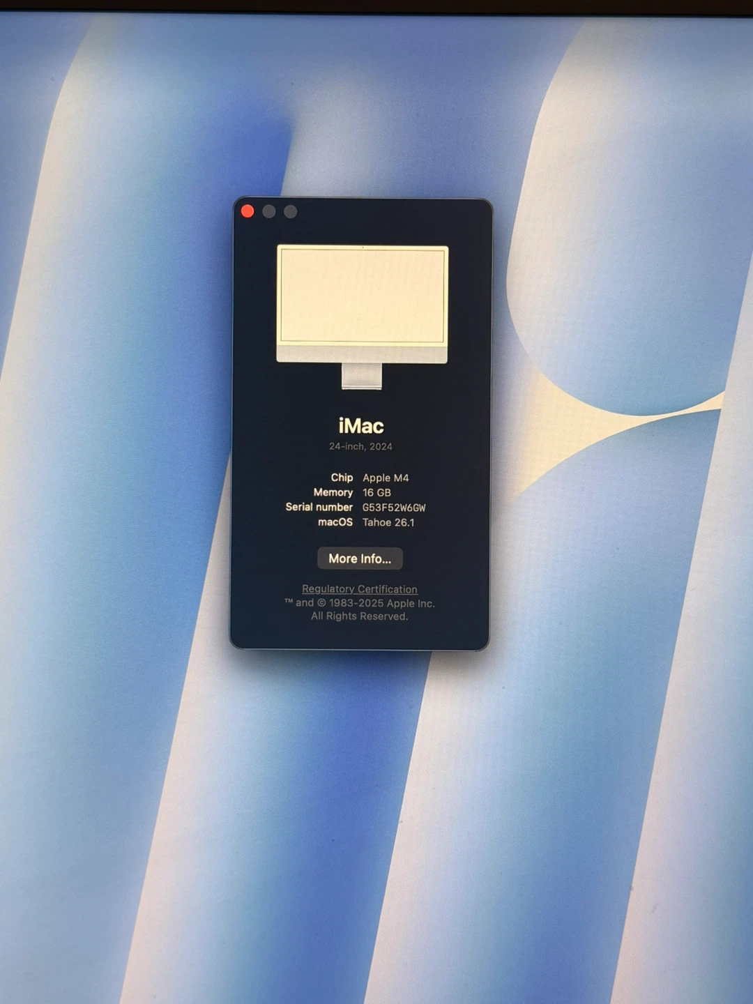 iMac M4 24" Blue 16GB/512GB + Magic Trackpad - Like New - photo 2