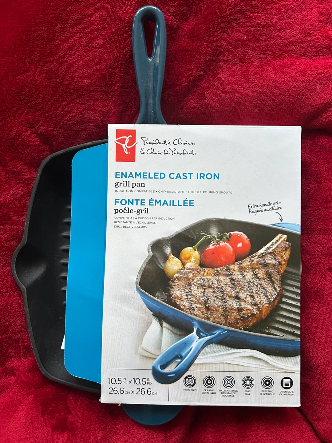 Enameled Cast Iron Grill Pan 10.5-inch